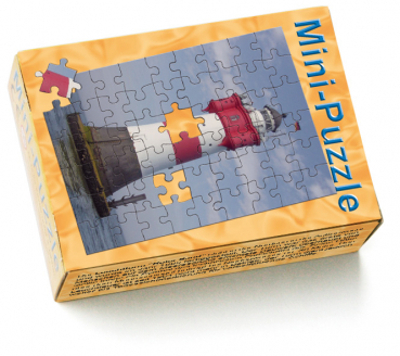 Minipuzzle Leuchtturm Roter Sand Schachtel